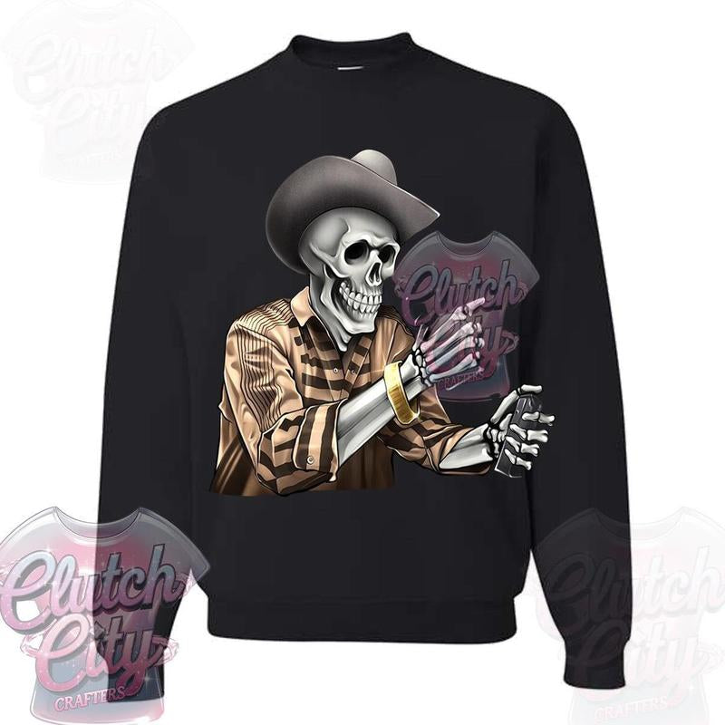 El Rey De Los Corridos Halloween-Inspired Black Cotton T-Shirt Sweater
