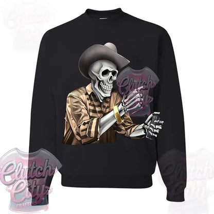 El Rey De Los Corridos Halloween-Inspired Black Cotton T-Shirt Sweater